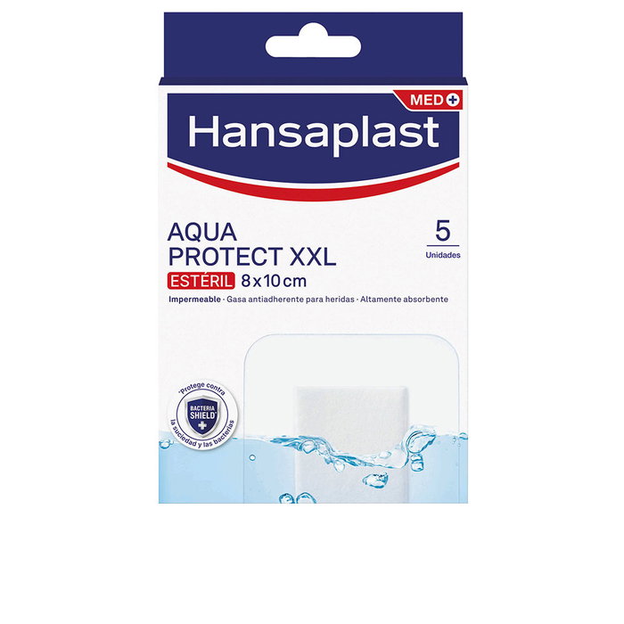 Hansaplast HP AQUA PROTECT XXL Apósitos de 8 x 10 cm para Heridas Grandes y Postoperatorias - Paquete de 5 Unidades Hansaplast HP AQUA PROTECT XXL Apósitos de 8 x 10 cm para Heridas Grandes y Postoperatorias - Paquete de 5 Unidades