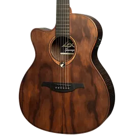 LAG Guitarra Acústica Auditorium Cutway A/E Natural Satinado Electroacústica Folk Zurdos Tapa Sólida Brankowood