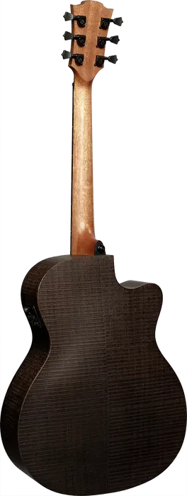 LAG Guitarra Acústica Auditorium Cutway A/E Natural Satinado Electroacústica Folk Zurdos Tapa Sólida Brankowood