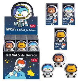 Goma De Borrar Nasa Surtido Expositor De 24 (3 Mod.)