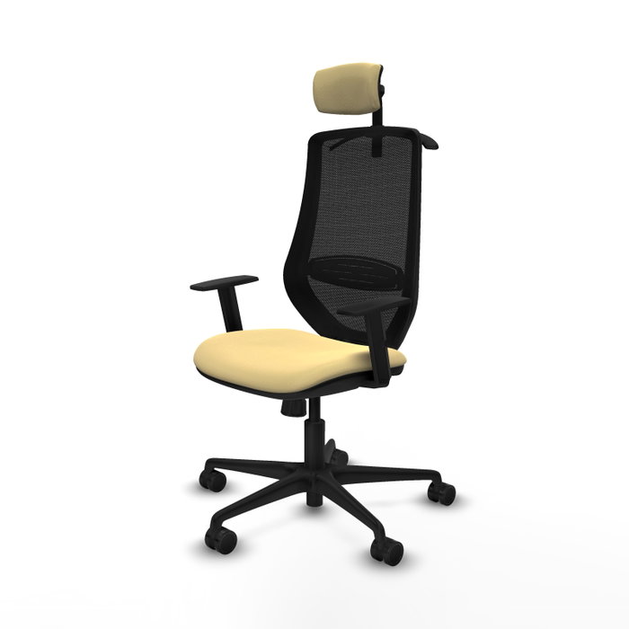 PIQUERAS Y CRESPO Silla de oficina Mardos con mecanismo Sincro, Crema y Negro PIQUERAS Y CRESPO Silla de oficina Mardos con mecanismo Sincro, Crema y Negro