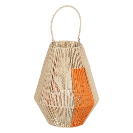 Ixia Farol Portavelas Crema-naranja 31,50 x 31,50 x 39 cm