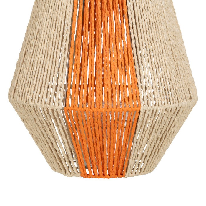 Farol Portavelas Crema-Naranja 31,50 X 31,50 X 39 cm