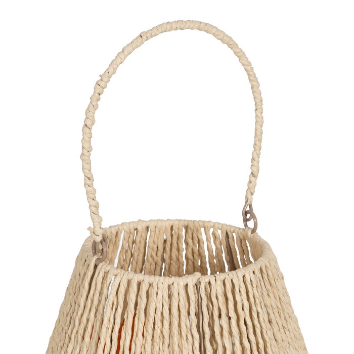 Farol Portavelas Crema-Naranja 31,50 X 31,50 X 39 cm
