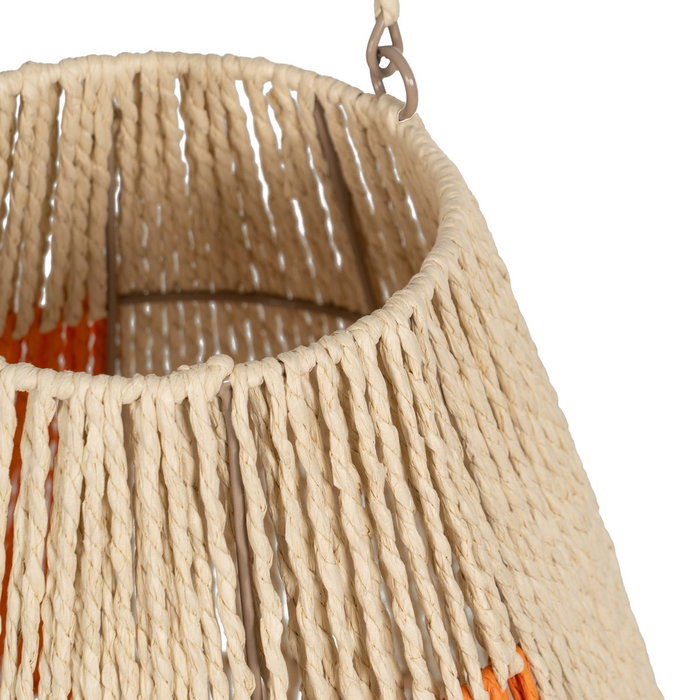 Farol Portavelas Crema-Naranja 31,50 X 31,50 X 39 cm