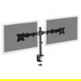 Digitus Soporte de Monitor Doble DA-90349 para 2 Pantallas de hasta 68.6 cm (27"), Soporte de Escritorio, 8 kg por Brazo, Negro