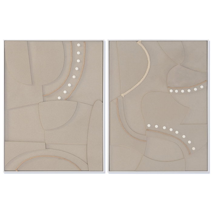 DKD Home Decor Set de 2 Cuadros Modernos 3D Beige (62x4,5x82 cm) DKD Home Decor Set de 2 Cuadros Modernos 3D Beige (62x4,5x82 cm)