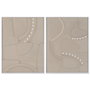 DKD Home Decor Set de 2 Cuadros Modernos 3D Beige (62x4,5x82 cm)