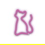 Forever Lámpara de Sobremesa Neon LED Decorativa, Diseño Gato, Color Rosa, Luz Cálida, Alimentación USB/Pilas