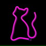 Forever Lámpara de Sobremesa Neon LED Decorativa, Diseño Gato, Color Rosa, Luz Cálida, Alimentación USB/Pilas