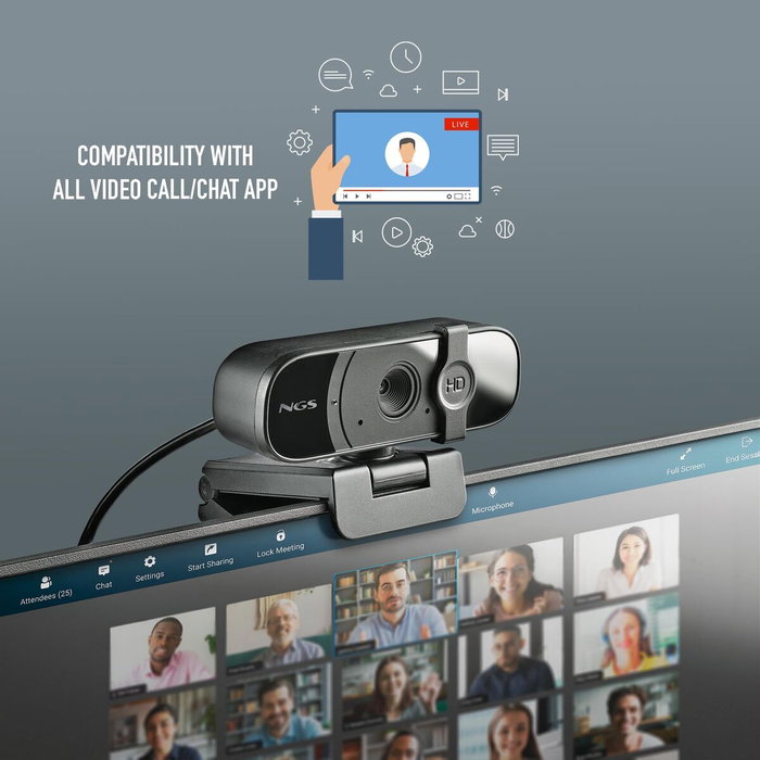NGS XpressCam 1080HD Webcam Full HD Negro NGS XpressCam 1080HD Webcam Full HD Negro