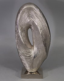 DKD Home Decor Decoración de Aluminio Abstracto Plateado 20x9x44 cm