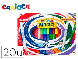 Carioca Rotulador Magic Borrable Caja 20 Unidades Colores Surtidos Punta Gruesa