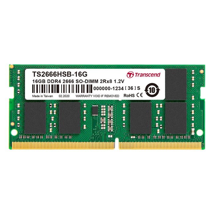 Transcend TS2666HSB-16G Memoria RAM DDR4, 16GB (2x8GB), 2666MHz, CL19, SO-DIMM para Portátil