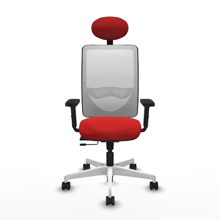 PIQUERAS Y CRESPO Silla de oficina Zulema con mecanismo Sincro/Traslack, Rojo y Blanco
