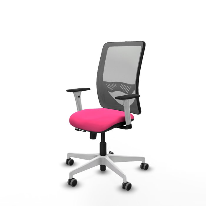PIQUERAS Y CRESPO Silla de oficina Zulema Rosa y Gris con mecanismo Sincro/Traslack