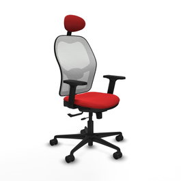 PIQUERAS Y CRESPO Silla de oficina Jorquera con mecanismo Sincro/Traslack Rojo y Blanco