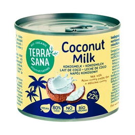 TERRASANA Leche de Coco Lata 200ml Alimento Vegano Sin Gluten