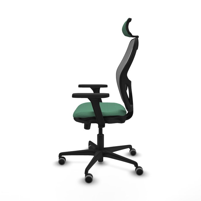 PIQUERAS Y CRESPO Silla de oficina Jorquera con mecanismo Sincro/Traslack Verde esmeralda y Gris