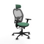 PIQUERAS Y CRESPO Silla de oficina Jorquera con mecanismo Sincro/Traslack Verde esmeralda y Gris