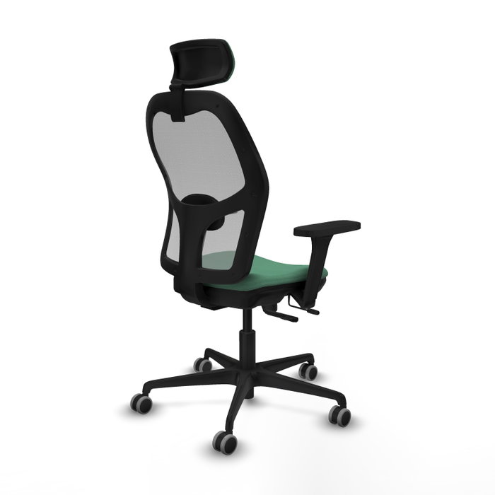 PIQUERAS Y CRESPO Silla de oficina Jorquera con mecanismo Sincro/Traslack Verde esmeralda y Gris
