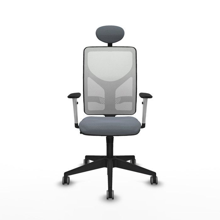 PIQUERAS Y CRESPO Silla de oficina Motilla Gris y Blanca con Mecanismo Sincro PIQUERAS Y CRESPO Silla de oficina Motilla Gris y Blanca con Mecanismo Sincro