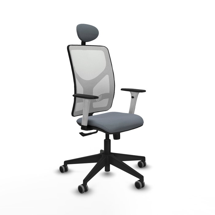 PIQUERAS Y CRESPO Silla de oficina Motilla Gris y Blanca con Mecanismo Sincro PIQUERAS Y CRESPO Silla de oficina Motilla Gris y Blanca con Mecanismo Sincro