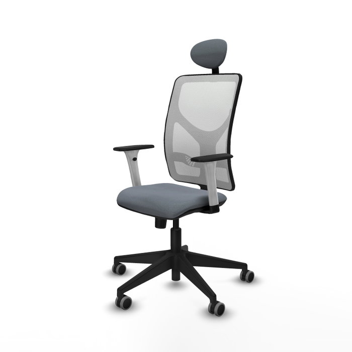 PIQUERAS Y CRESPO Silla de oficina Motilla Gris y Blanca con Mecanismo Sincro PIQUERAS Y CRESPO Silla de oficina Motilla Gris y Blanca con Mecanismo Sincro