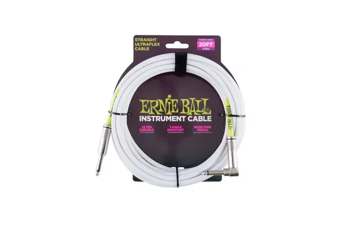 ERNIEBALL Ultraflex Jack-Jack Angulado Blanco - 5 m.