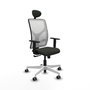PIQUERAS Y CRESPO Silla de oficina Motilla con mecanismo Sincro, Negro/Blanco
