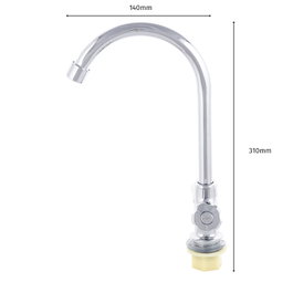 Grifo de Lavabo Bimando de Estilo Clásico Cromado con Caño Alto