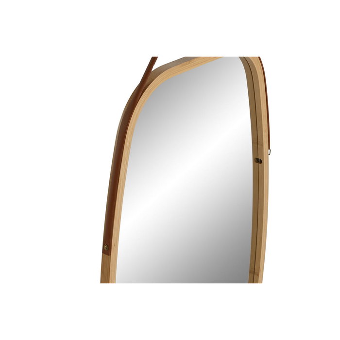 DKD Home Decor Espejo de Bambú y Cristal Natural 43,5x77 cm