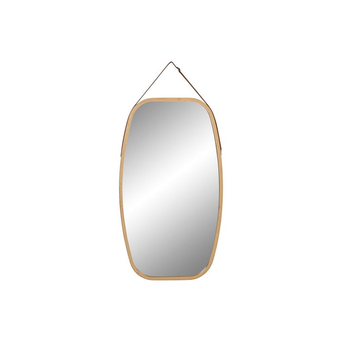 DKD Home Decor Espejo de Bambú y Cristal Natural 43,5x77 cm