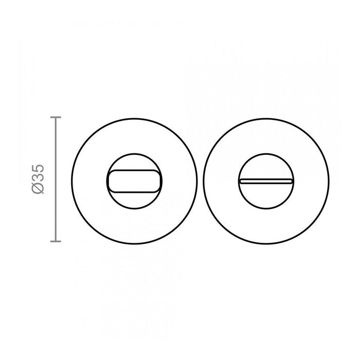 Edm Muletilla Roseta 707 Ø35 mm Latón Satinado Aluminio