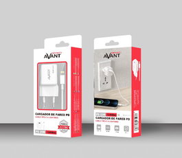 AVANT CONNECT Cargador 20W PD Tipo C + Cable Lightning 1m - Carga Rapida