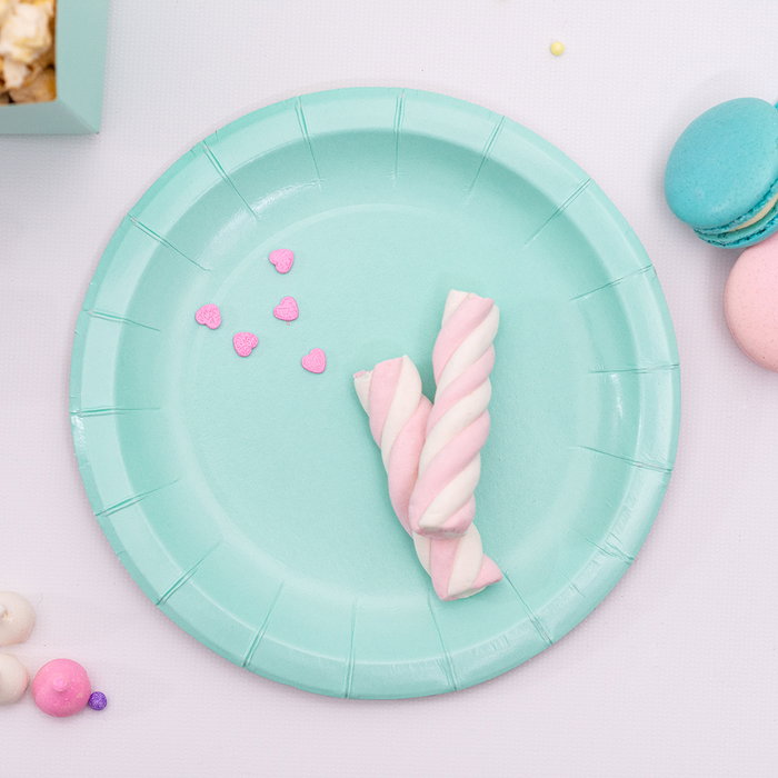 Algon Set 10 Platos Carton Aguamarina Soja 20 cm (36 Unidades)