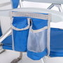 Aktive Silla de playa y tumbona 7 posiciones azul con cojín y bolsillos
