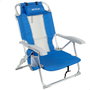 Aktive Silla de playa y tumbona 7 posiciones azul con cojín y bolsillos