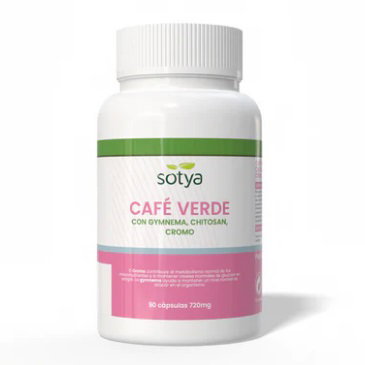 SOTYA Café Verde con Chitosán, Garcinia, Cromo y Gymnema 90 cápsulas