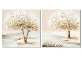 DKD Home Decor Cuadro Lienzo MDF 50x50x2,5 Árbol Surtido de 2