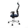PIQUERAS Y CRESPO Silla de oficina Jorquera con mecanismo Sincro, Azul marino y Blanco