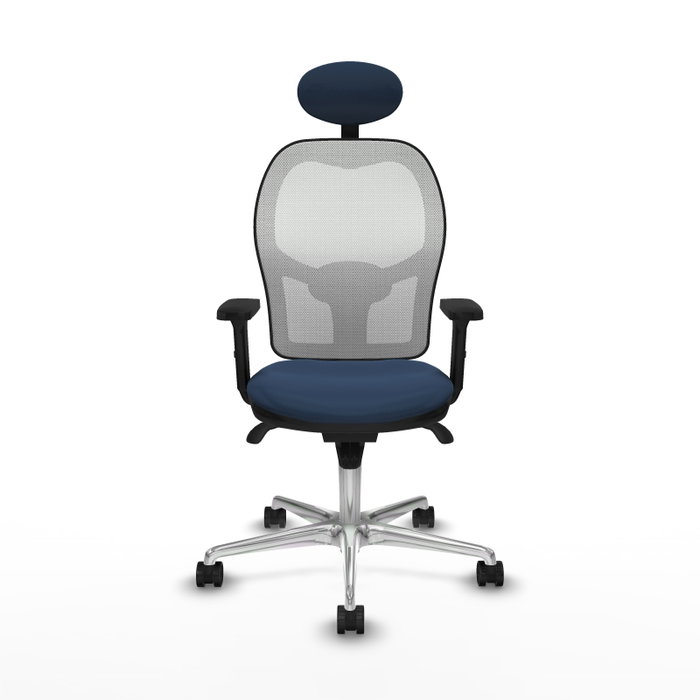 PIQUERAS Y CRESPO Silla de oficina Jorquera con mecanismo Sincro, Azul marino y Blanco