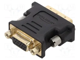 DeLOCK Adaptador VGA 15 pin Hembra a DVI 24+5 Macho en Negro