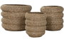 DKD Home Decor Macetero Marron Fibra Trenzada 42 x 39 x 42 cm Set de 3