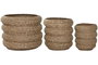 DKD Home Decor Macetero Marron Fibra Trenzada 42 x 39 x 42 cm Set de 3