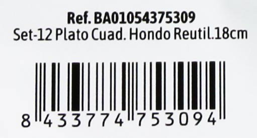 Algon Set 12 Platos Cuadrados Plástico Premium 18 cm (24 Unidades)