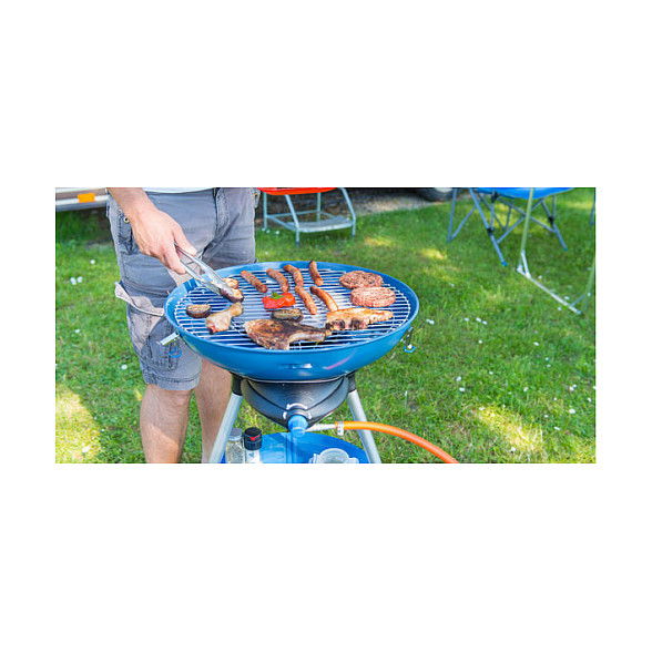 CAMPINGAZ Party Grill 600 R - Hornillo de Camping de Combustible Líquido, 1 Zona, Peso 10.7 kg, Negro/Azul/Metálico