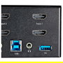 StarTech.com Switch KVM de 2 Puertos HDMI 2.0 para 2 Monitores - 4K Ultra HD 60Hz HDR, USB 3.0 y Audio - Referencia 2 Port Dual Monitor HDMI KVM Switch