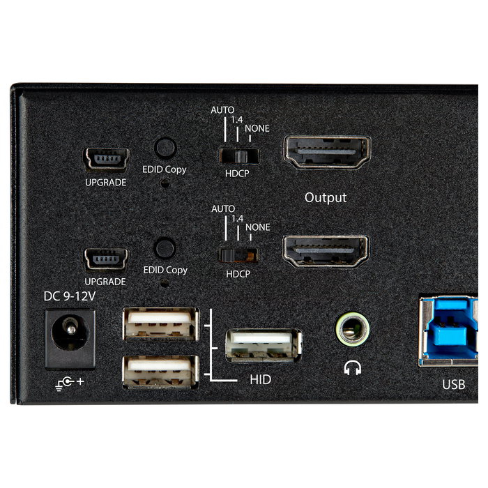 StarTech.com Switch KVM de 2 Puertos HDMI 2.0 para 2 Monitores - 4K Ultra HD 60Hz HDR, USB 3.0 y Audio - Referencia 2 Port Dual Monitor HDMI KVM Switch