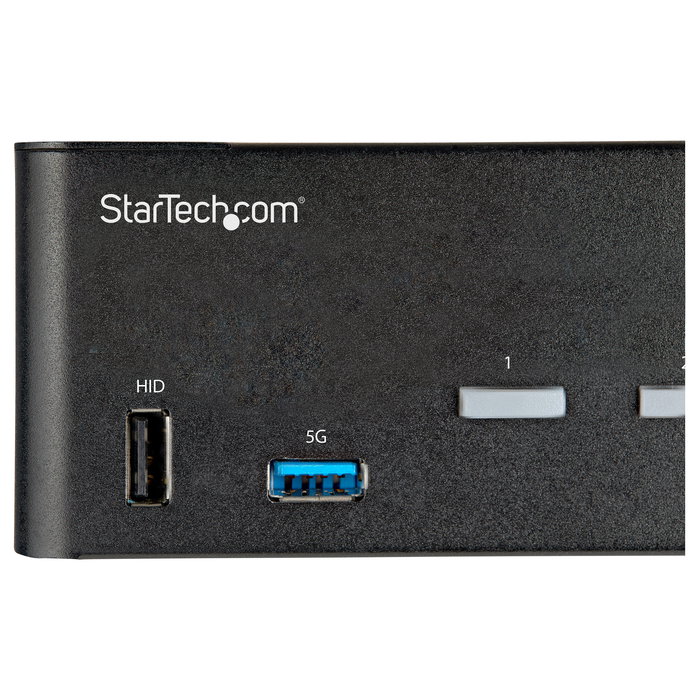 StarTech.com Switch KVM de 2 Puertos HDMI 2.0 para 2 Monitores - 4K Ultra HD 60Hz HDR, USB 3.0 y Audio - Referencia 2 Port Dual Monitor HDMI KVM Switch
